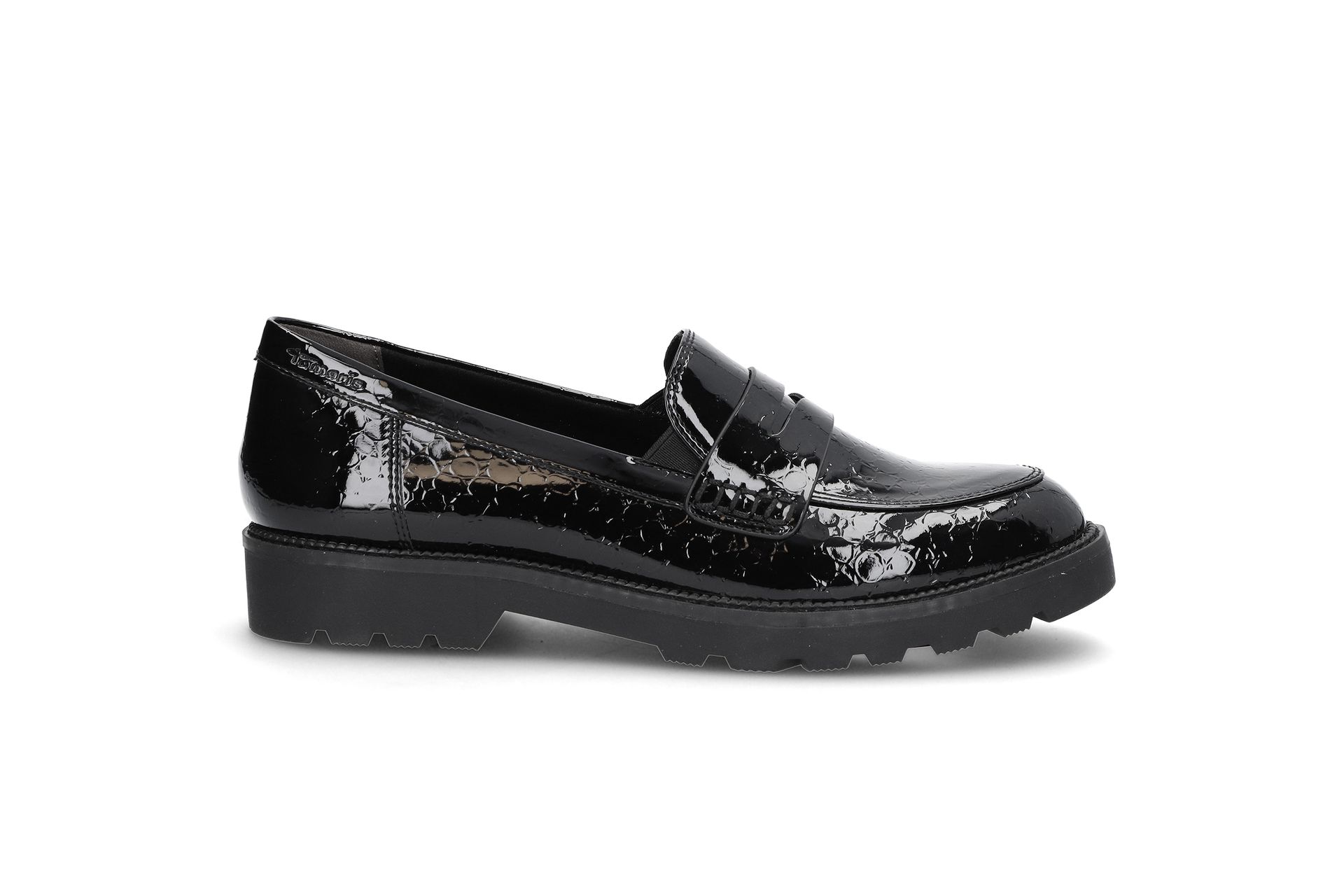 TAMARIS  Blk Patent Str TAMARIS