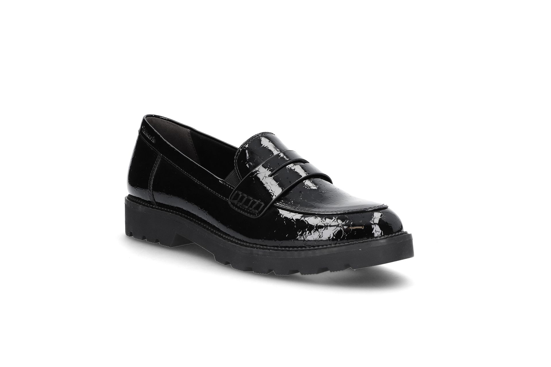 TAMARIS  Blk Patent Str TAMARIS