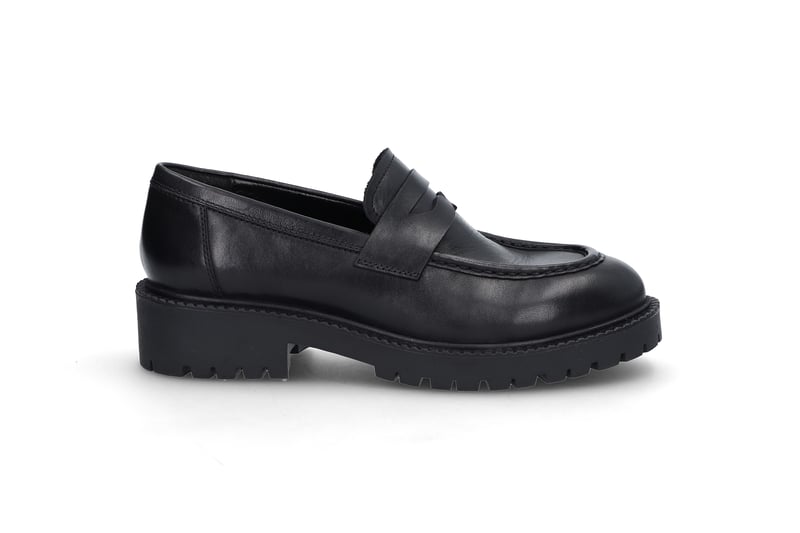 Sorte skinn loafers UNIFIED