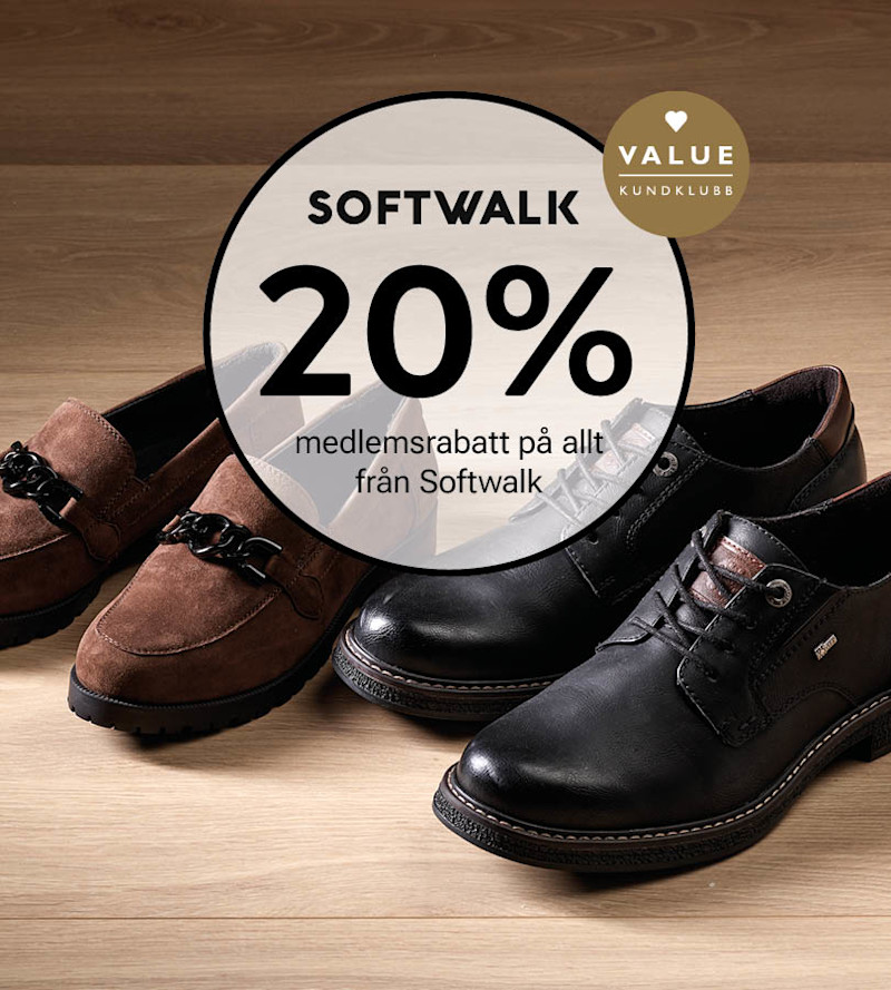Bruna mocka loafers med kedjedetalj och svarta snörskor i läder från Softwalk. 20% medlemsrabatt.