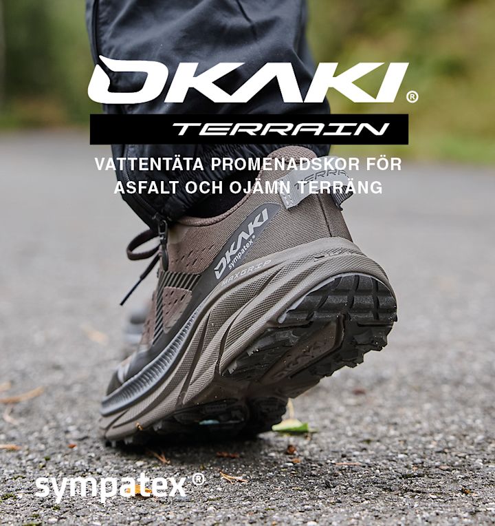 Bruna DKAKI Terrain vattentäta promenadskor med robust sula, designade för både asfalt och ojämn terräng.