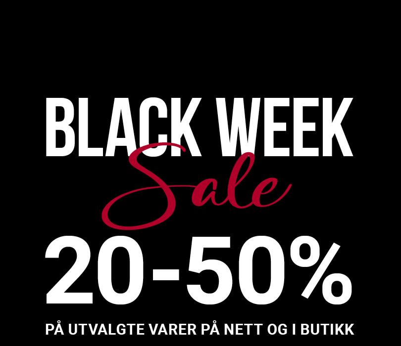 Black Week 20-50 % på utvalgte varer i butikk og på nett